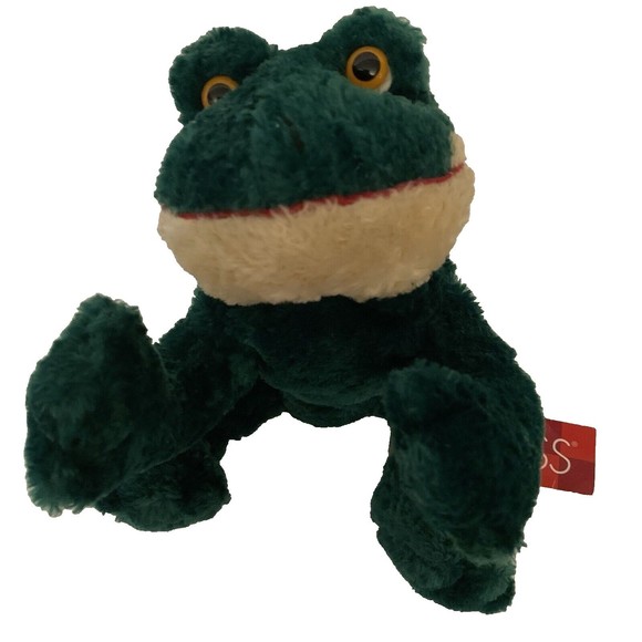 Vintage Russ Berrie Frog Plush Friggles Green 10” Floppy Stuffed Animal Toy TAG - Picture 1 of 14